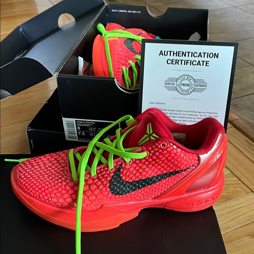 Nike Red and Black Sneakers with Mesh Design